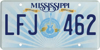 MS license plate LFJ462