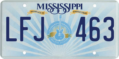 MS license plate LFJ463