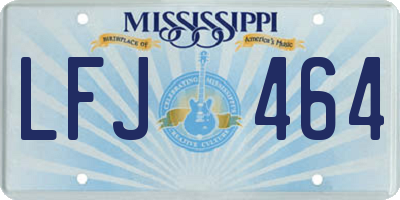 MS license plate LFJ464