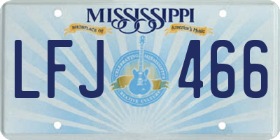 MS license plate LFJ466