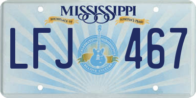MS license plate LFJ467