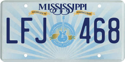 MS license plate LFJ468