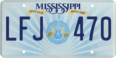 MS license plate LFJ470
