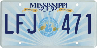 MS license plate LFJ471
