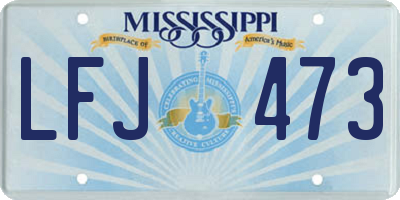 MS license plate LFJ473