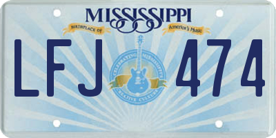 MS license plate LFJ474