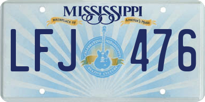 MS license plate LFJ476