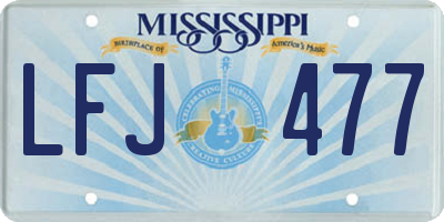 MS license plate LFJ477