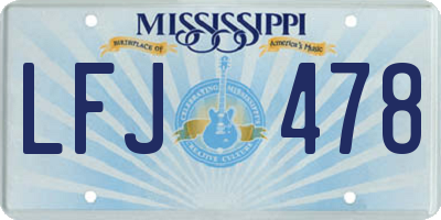 MS license plate LFJ478