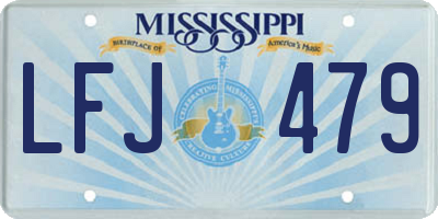 MS license plate LFJ479