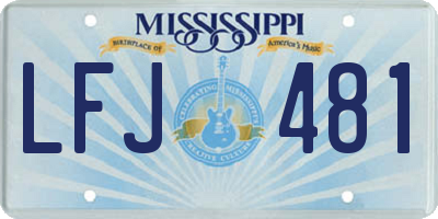 MS license plate LFJ481