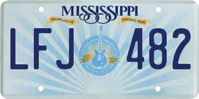 MS license plate LFJ482