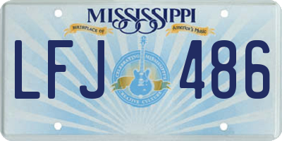 MS license plate LFJ486