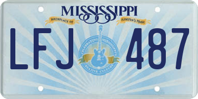 MS license plate LFJ487