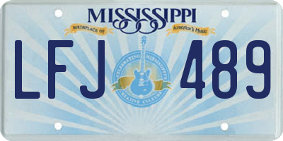 MS license plate LFJ489