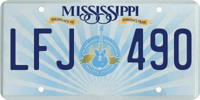 MS license plate LFJ490
