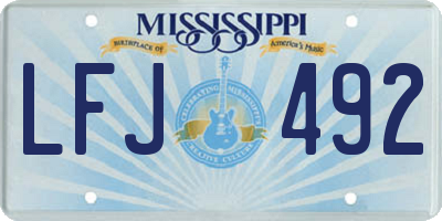 MS license plate LFJ492