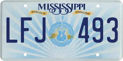 MS license plate LFJ493