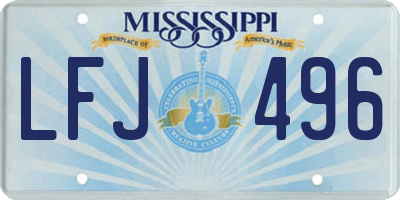 MS license plate LFJ496