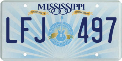 MS license plate LFJ497