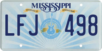 MS license plate LFJ498
