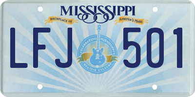 MS license plate LFJ501