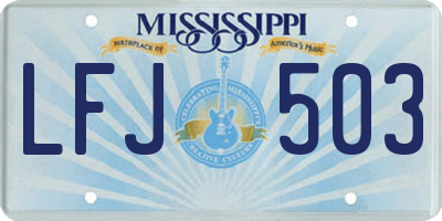 MS license plate LFJ503