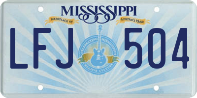 MS license plate LFJ504