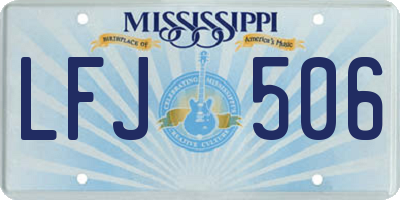 MS license plate LFJ506