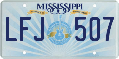 MS license plate LFJ507