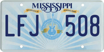 MS license plate LFJ508
