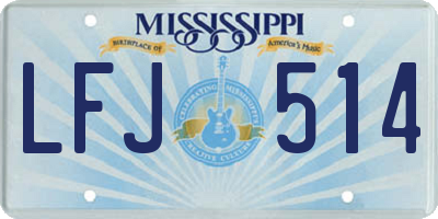 MS license plate LFJ514