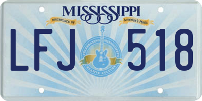 MS license plate LFJ518