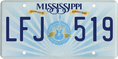 MS license plate LFJ519