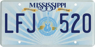 MS license plate LFJ520