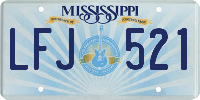 MS license plate LFJ521