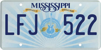 MS license plate LFJ522