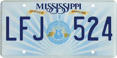 MS license plate LFJ524