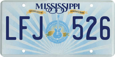 MS license plate LFJ526