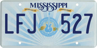 MS license plate LFJ527