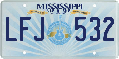 MS license plate LFJ532