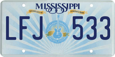 MS license plate LFJ533