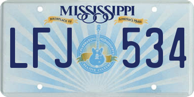 MS license plate LFJ534