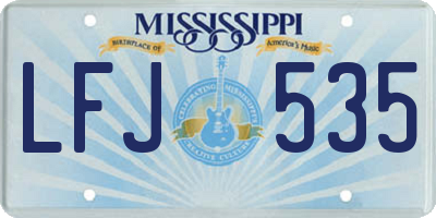 MS license plate LFJ535