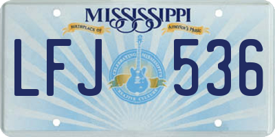 MS license plate LFJ536