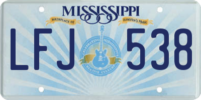 MS license plate LFJ538