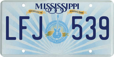 MS license plate LFJ539