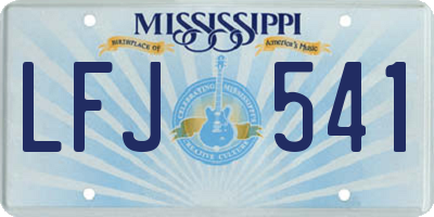 MS license plate LFJ541
