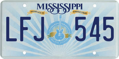 MS license plate LFJ545