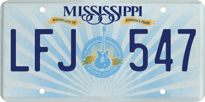 MS license plate LFJ547